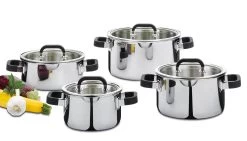 Spring Fusion2+ Pannenset Met Glasdeksels Rvs 4-delig