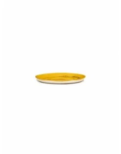 Serax Feast By Ottolenghi Bord M ø 22 Cm H 2 Cm Aardewerk Sunny Yellow + Swirl-Dots Black