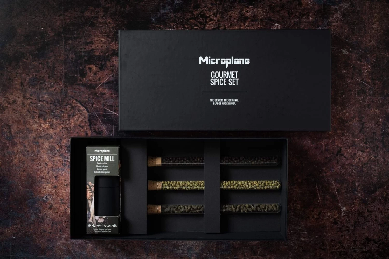 Microplane Kruidenmolen Met 3 Soorten Peper Staal Zwart - Afbeelding 3