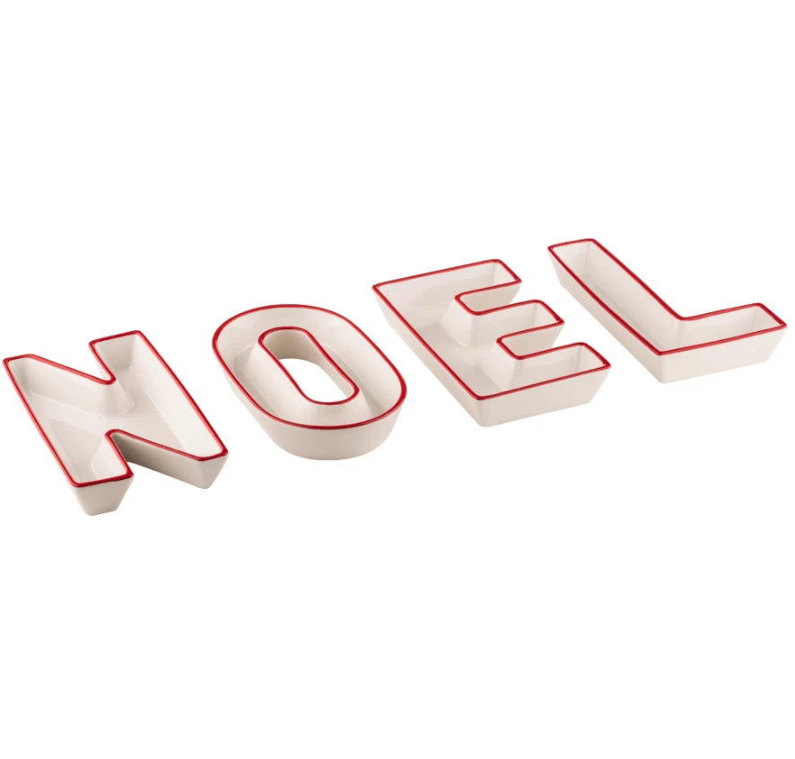 Ladelle Letters Noel Schalenset Porselein 4-delig