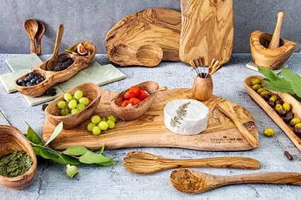 Bowls And Dishes Pure Olive Wood Tapasplank Smal 40 T/m 45 Cm Olijfhout - Afbeelding 2