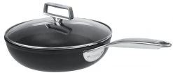 Cristel Castel'pro Exceliss+ Ultralu Sauteerpan Met Anti-aanbaklaag En Glasdeksel ø 24 Cm Aluminium Zwart