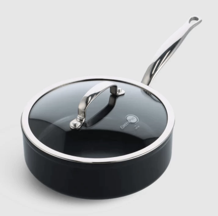 Greenpan Barcelona Pro Hapjespan Met Keramische Laag En Glasdeksel ø 30 Cm