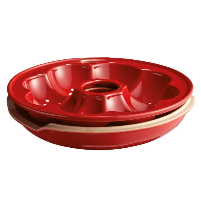 Emile Henry Broodbakvorm Kroonvormig ø 30,5 Cm Aardewerk Rood - Afbeelding 3