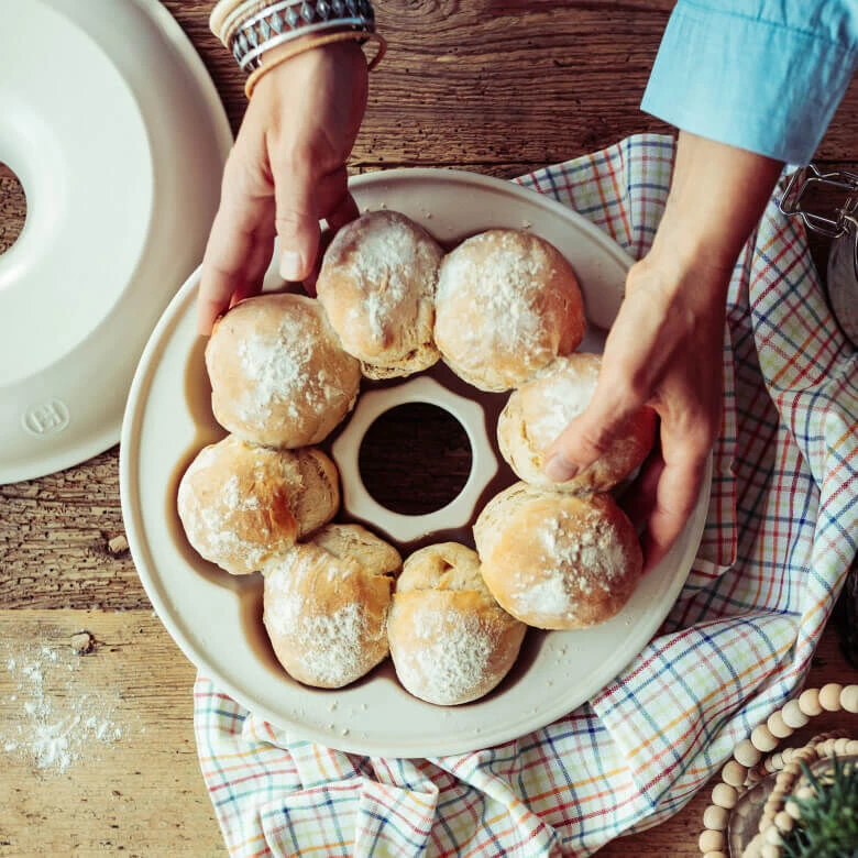 Emile Henry Broodbakvorm Kroonvormig ø 30,5 Cm Aardewerk Rood - Afbeelding 6